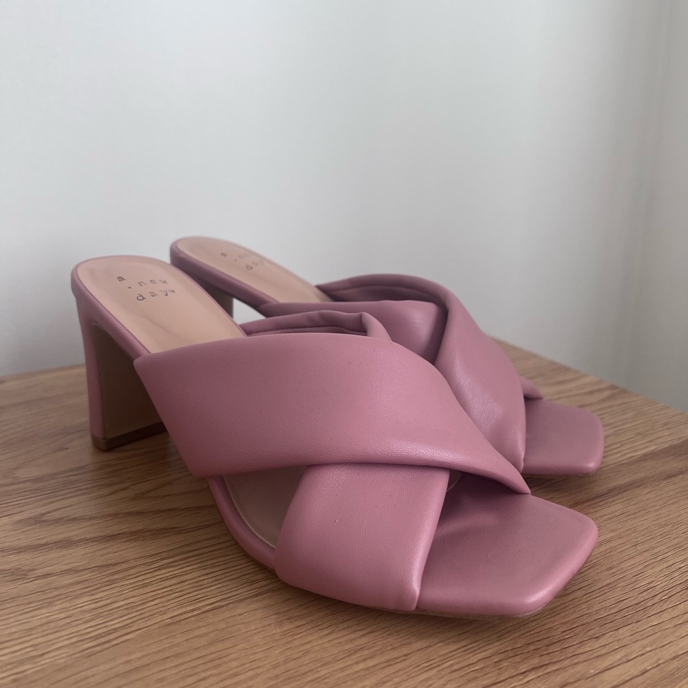 A New Day Clementine Heeled Sandals Mauve Size 8.5 - Picture 2 of 5